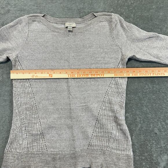 Ann Taylor LOFT Outlet Women Beige Boatneck Pullover Cotton Sweater Medium Beach - Picture 6 of 10